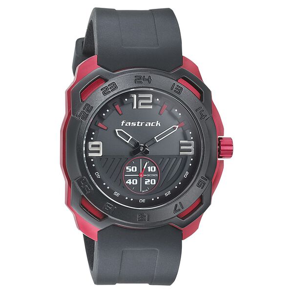 Fastrack All Nighters Quartz Analog Grey Dial Silicone Strap Watch for Guys - image number 0