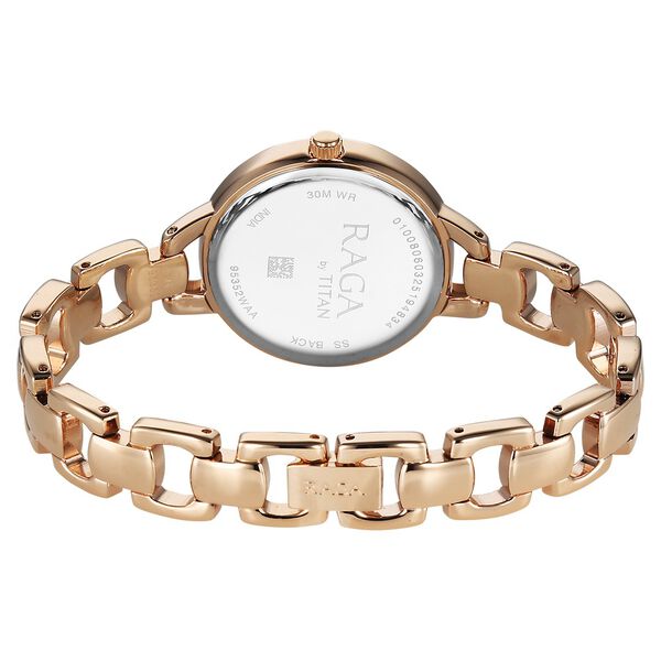 Titan Raga Showstopper Quartz Analog Rose Gold Dial Metal Strap Watch For Women - image number 4