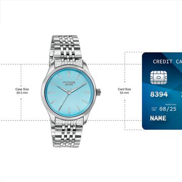 Sonata Poze Quartz Analog Blue Dial Silver Colour Stainless Steel Strap Watch For Men