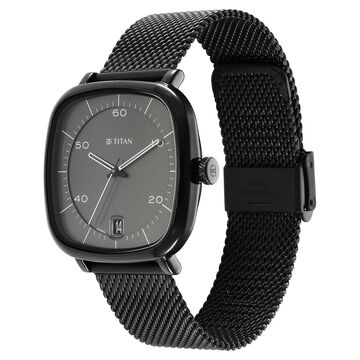 Titan Neo Curve Quartz Analog with Date Anthracite Dial Black Stainless Steel Strap Watch for Men