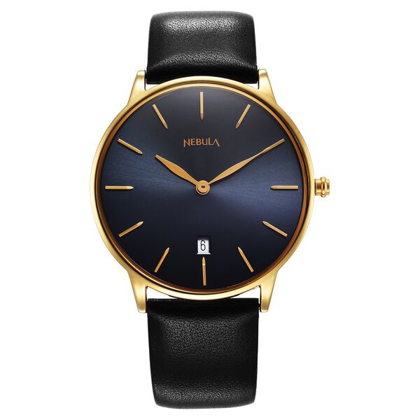 Titan Nebula Lustre 18k Gold Analog Leather Strap Watch for Men - image number 0