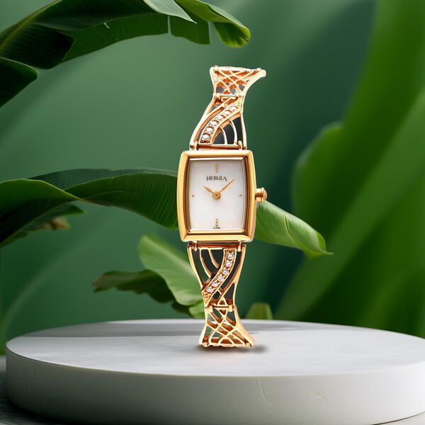 Titan Nebula Jewels 18k Gold Analog Diamond studded Gold Bracelet Watch for Women - image number 3