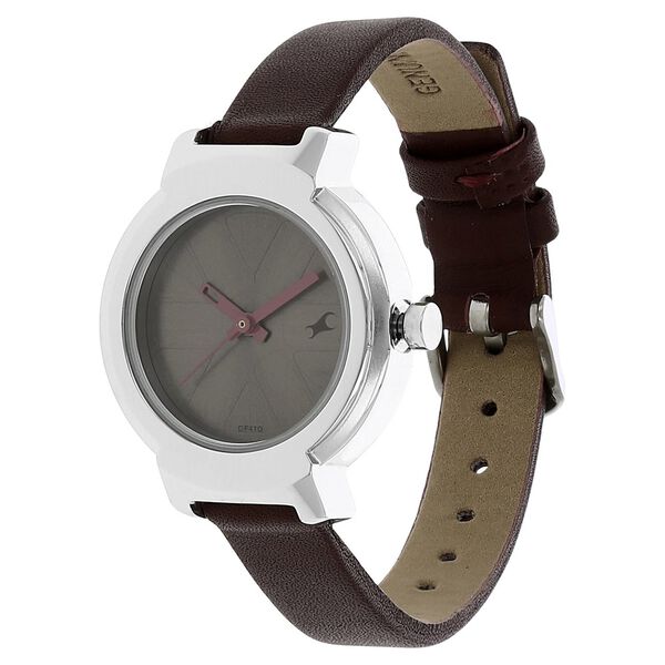 Fastrack Motorheads Quartz Analog Grey Dial Leather Strap Watch for Girls - image number 1