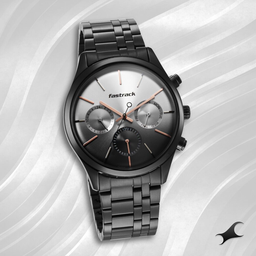Buy Online Fastrack Big Time Quartz Chronograph Black Dial