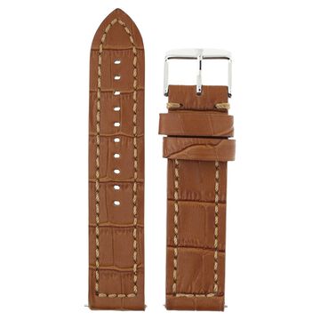 24 mm Tan Genuine Leather Strap for Men