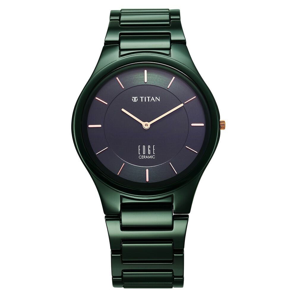 Titan Edge Ceramic Quartz in Glossy Green Dial Watch for Men-picture-21