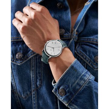 Fastrack Stunners X Quartz Analog Silver Dial Leather Strap Watch For Guys