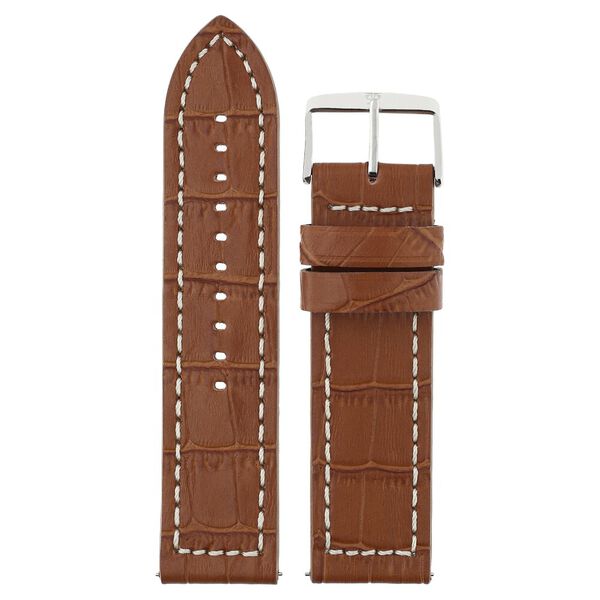 24 mm Tan Genuine Leather Strap for Men - image number 0