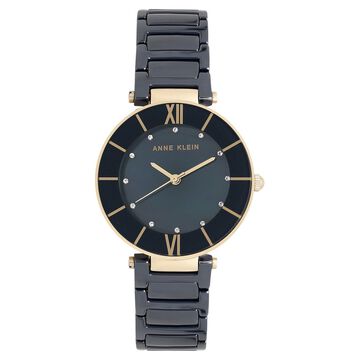 Anne Klein Quartz Analog Blue Dial Ceramic Strap Watch for Women