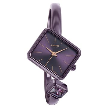 Sonata Wedding Edit Quartz Analog Purple Dial Metal Strap Watch For Women