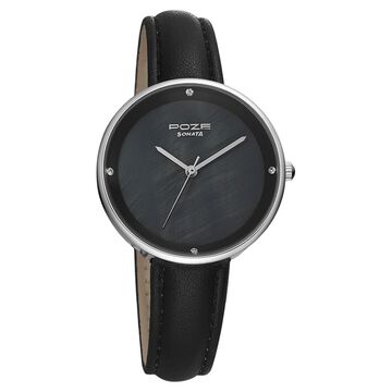 Poze by Sonata Quartz Analog Black Dial PU Leather Strap Watch for Women