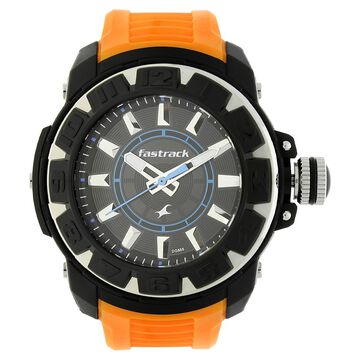 Fastrack Quartz Analog Black Dial Plastic Strap Watch for Guys