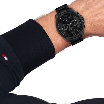 Tommy Hilfiger Quartz Multifunction Black Dial Black Stainless Steel Strap Watch For Men