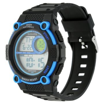 SF Digital Dial Black Plastic Strap Watch for Men