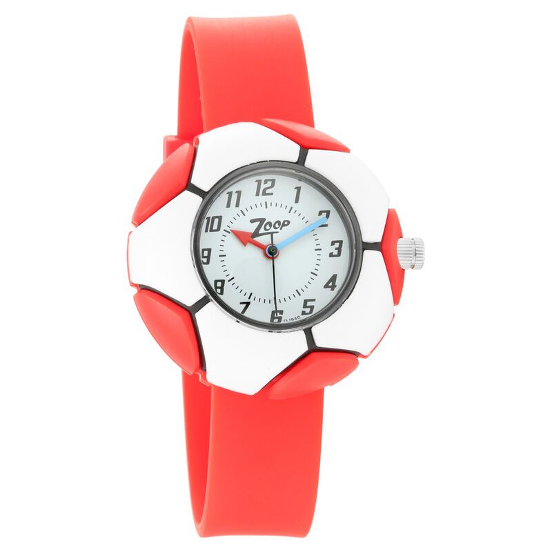 Zoop Analog Watch with White Dial & Red Strap for Boys Kids, from House of Titan