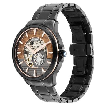 Titan Automatic Black Dial Stainless Steel Strap Watch for Men