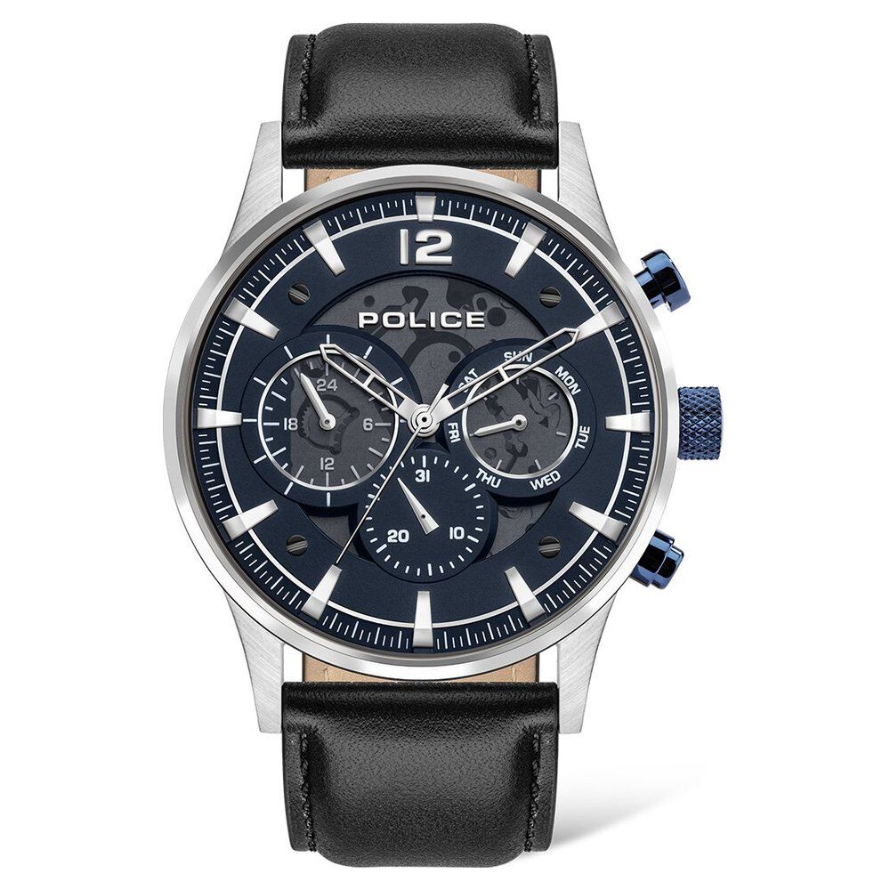 Buy Online Police Quartz Multifunction Black Dial Leather Strap Watch for Men neplpewjf2002801 Titan
