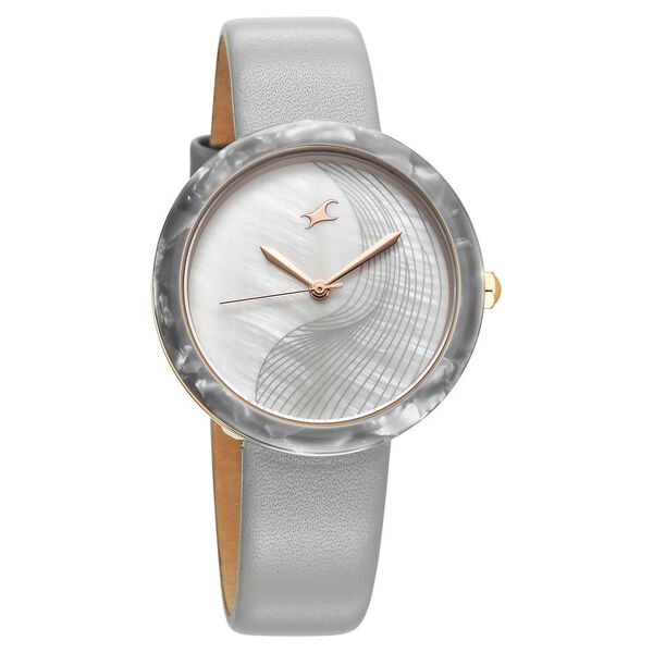 Fastrack Younique Quartz Analog Mother Of Pearl Dial LeatherStrap Watch For Girls - image number 2