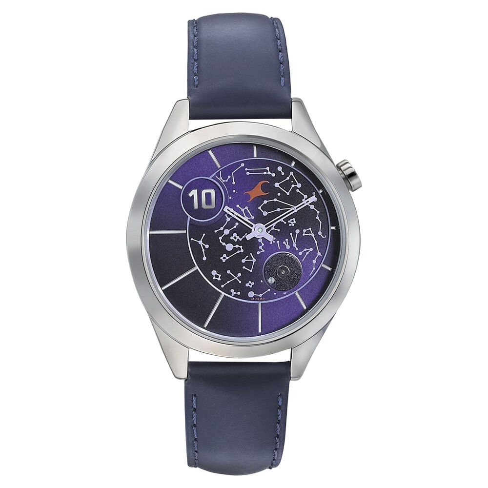 Buy Online Fastrack Space Rover Quartz Analog Purple Dial Leather