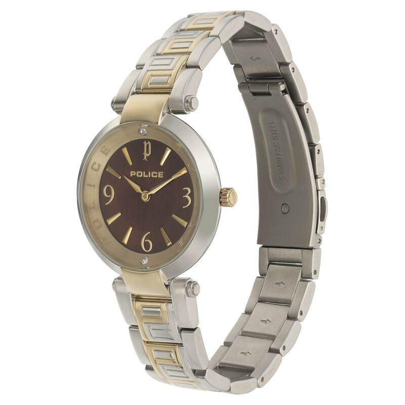 Police Quartz Analog Brown Dial Metal Strap Watch for Women - image number 2