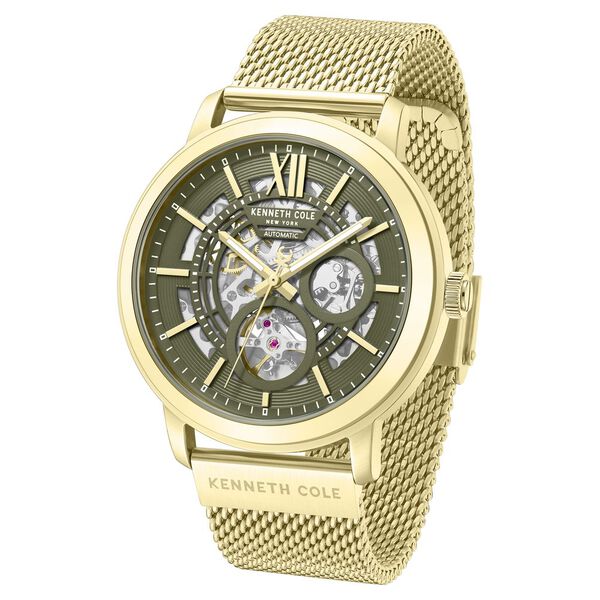 Kenneth Cole Automatic Automatic Green Dial Golden Stainless Steel Strap Watch For Men - image number 1
