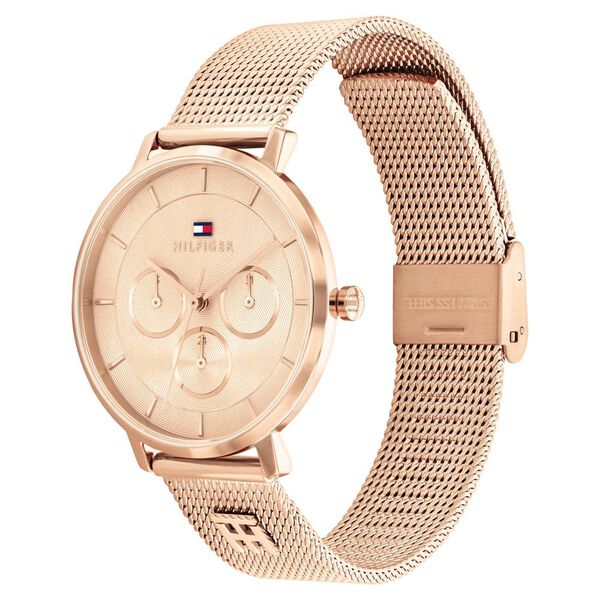 Tommy Hilfiger Quartz Multifunction Brown Dial Rose Gold Stainless Steel Strap Watch For Women - image number 1