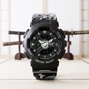 Zoop Samurai Quartz Digital Watch For Boys With Black Dial Black Polyether Strap From House Of Titan