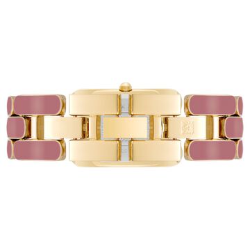 Anne Klein Quartz Analog Pink Dial Golden Plastic Strap Watch For Women