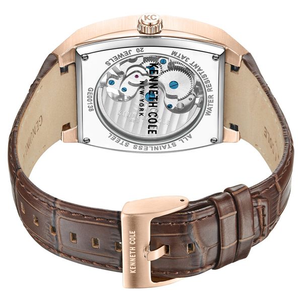 Kenneth Cole Automatic White Dial Leather Strap Watch For Men - image number 3