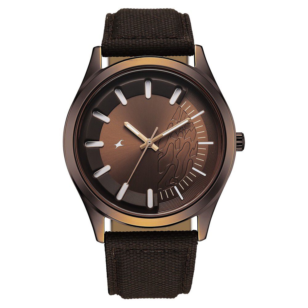 Fastrack Wild Quartz Analog Brown Dial Brown Leather Strap Watch For Guys-image-34
