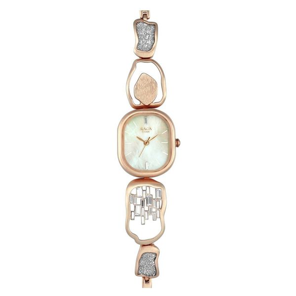 Titan Raga I Am Quartz Analog White Dial Metal Strap for Women - image number 0