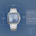 Titan Classique Slim Square Quartz Analog with Date Blue Dial Silver Stainless Steel Strap Watch For Men - image number 2