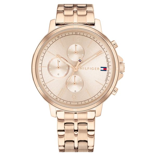 Tommy Hilfiger Quartz Multifunction Rose Gold Dial Stainless Steel Strap Watch for Women - image number 0