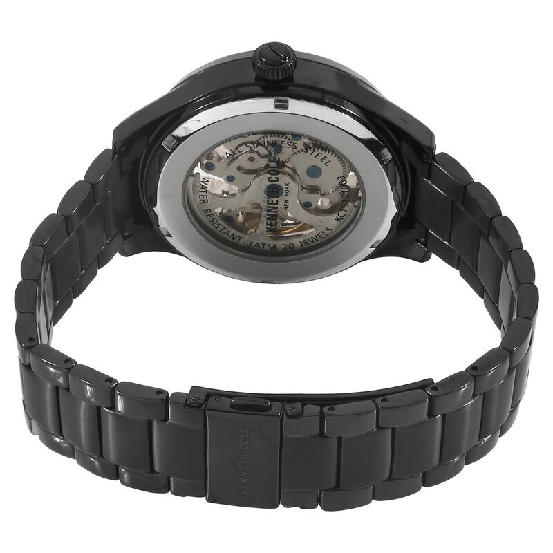 Kenneth Cole Automatic Black Dial Metal Strap Watch for Men - image number 3