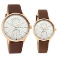Titan Quartz Multifunction White Dial Stainless Steel Strap Watch for Couple