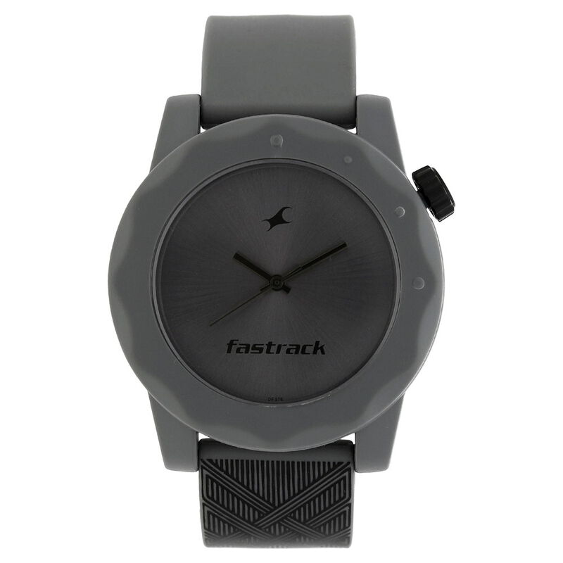 Fastrack Quartz Analog Grey Dial Plastic Strap Watch for Unisex
