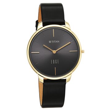 Edge Velora Quartz Analog Black Dial Two Toned Leather Strap Watch For Women