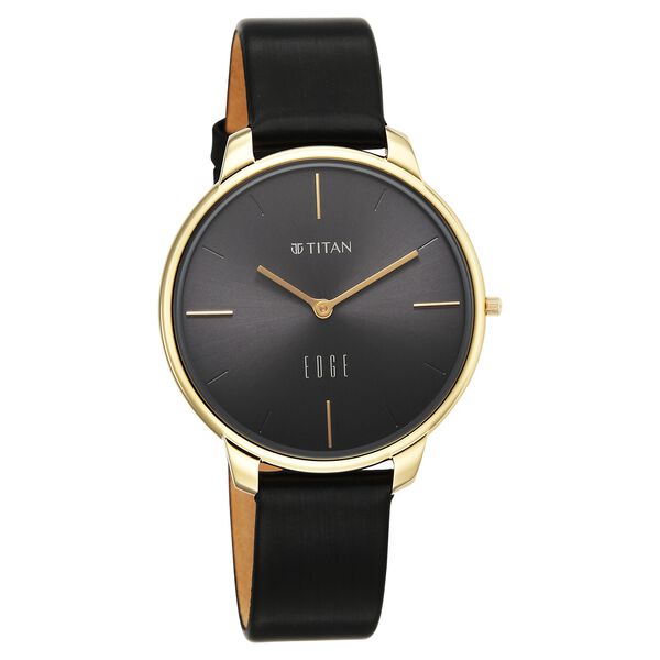 Edge Velora Quartz Analog Black Dial Two Toned Leather Strap Watch For Women - image number 1