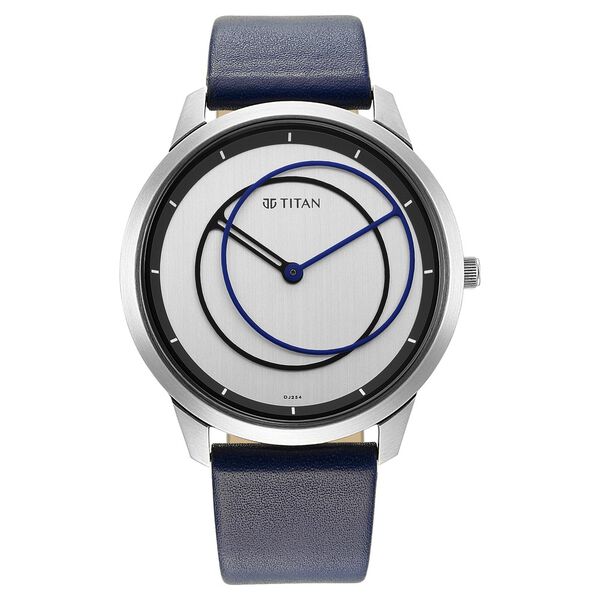 Titan Quartz Analog Silver Dial Leather Strap Watch for Men - image number 1