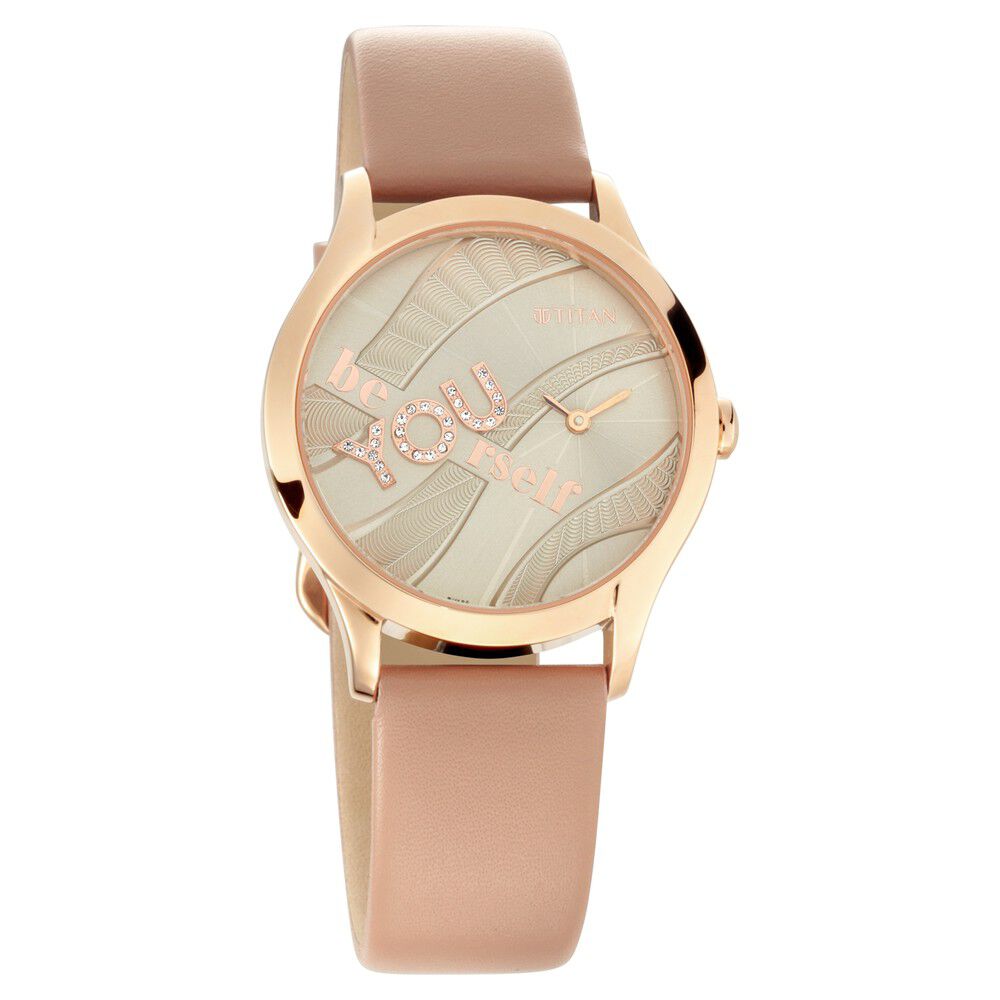 Ladies watch rose gold leather strap hotsell