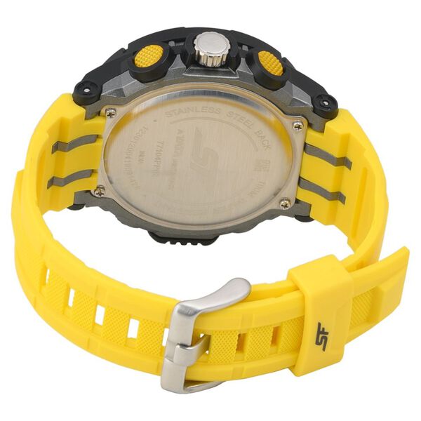 SF Neon Quartz Analog Digital Dial PU Strap Watch for Men - image number 3