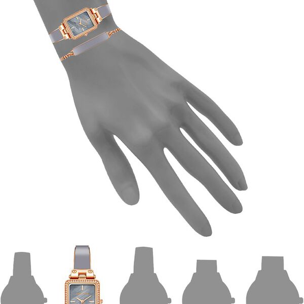 Anne Klein Quartz Analog Grey Dial Rose Gold Stainless Steel Strap Watch For Women - image number 3