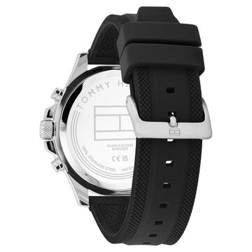 Tommy Hilfiger Quartz Multifunction Black Dial Black Silicone Strap Watch for Men