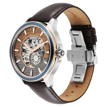 Titan Automatic Anthracite Dial Leather Strap Watch for Men