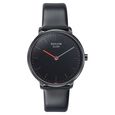 Sonata Sleek Quartz Analog Black Dial Black Leather Strap Watch for Women - image number 0