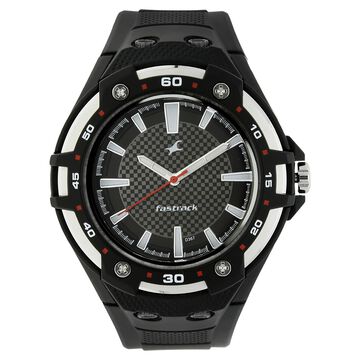 Fastrack Quartz Analog Black Dial Plastic Strap Watch for Guys