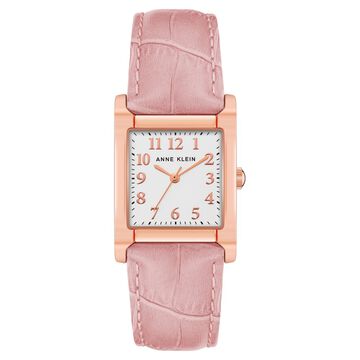 Anne Klein Quartz Analog Silver Dial Leather Strap Watch for Women