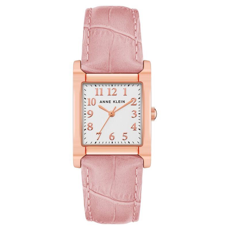 Anne Klein Quartz Analog Silver Dial Leather Strap Watch for Women