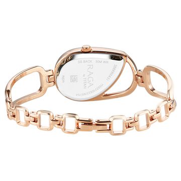 Titan Raga Chic Quartz Analog Brown Dial Rose Gold Metal Strap Watch for Women