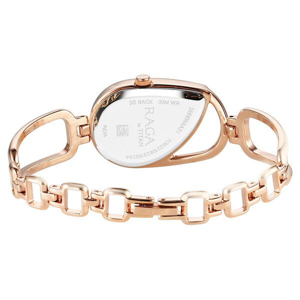 Titan Raga Chic Quartz Analog Brown Dial Rose Gold Metal Strap Watch for Women - image number 4